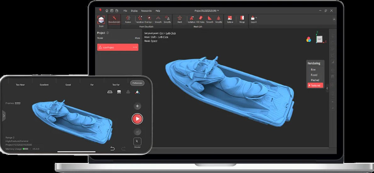 mini2 — Scan, edit and combine models in Revo Scan