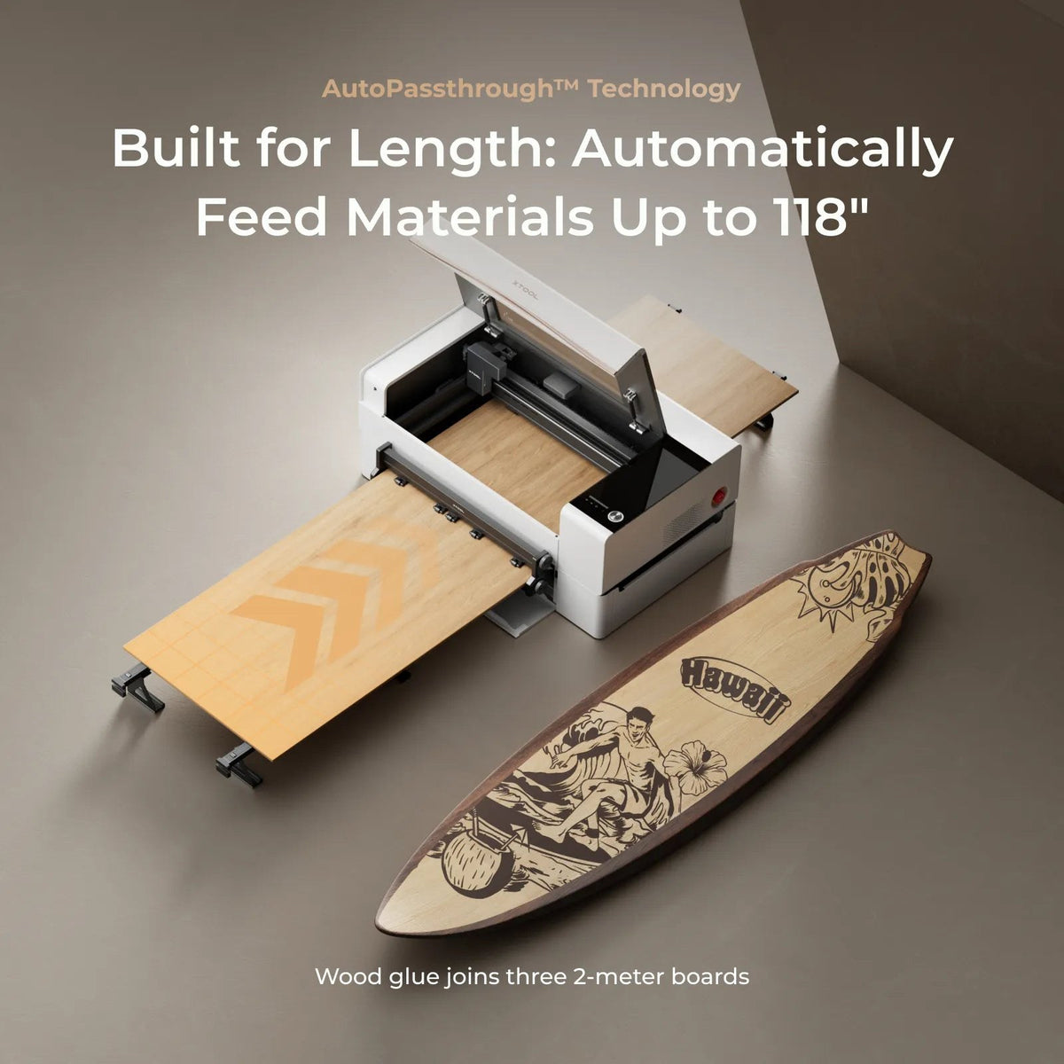 xTool p2 — Long-material capability