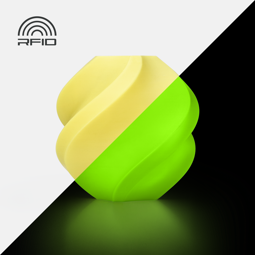 Bambu Lab PLA Glow (glow-in-the-dark) 1 kg with Spool — Glow Yellow (15400)