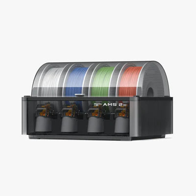 Bambu Lab AMS 2 Pro — three-quarter view with spools