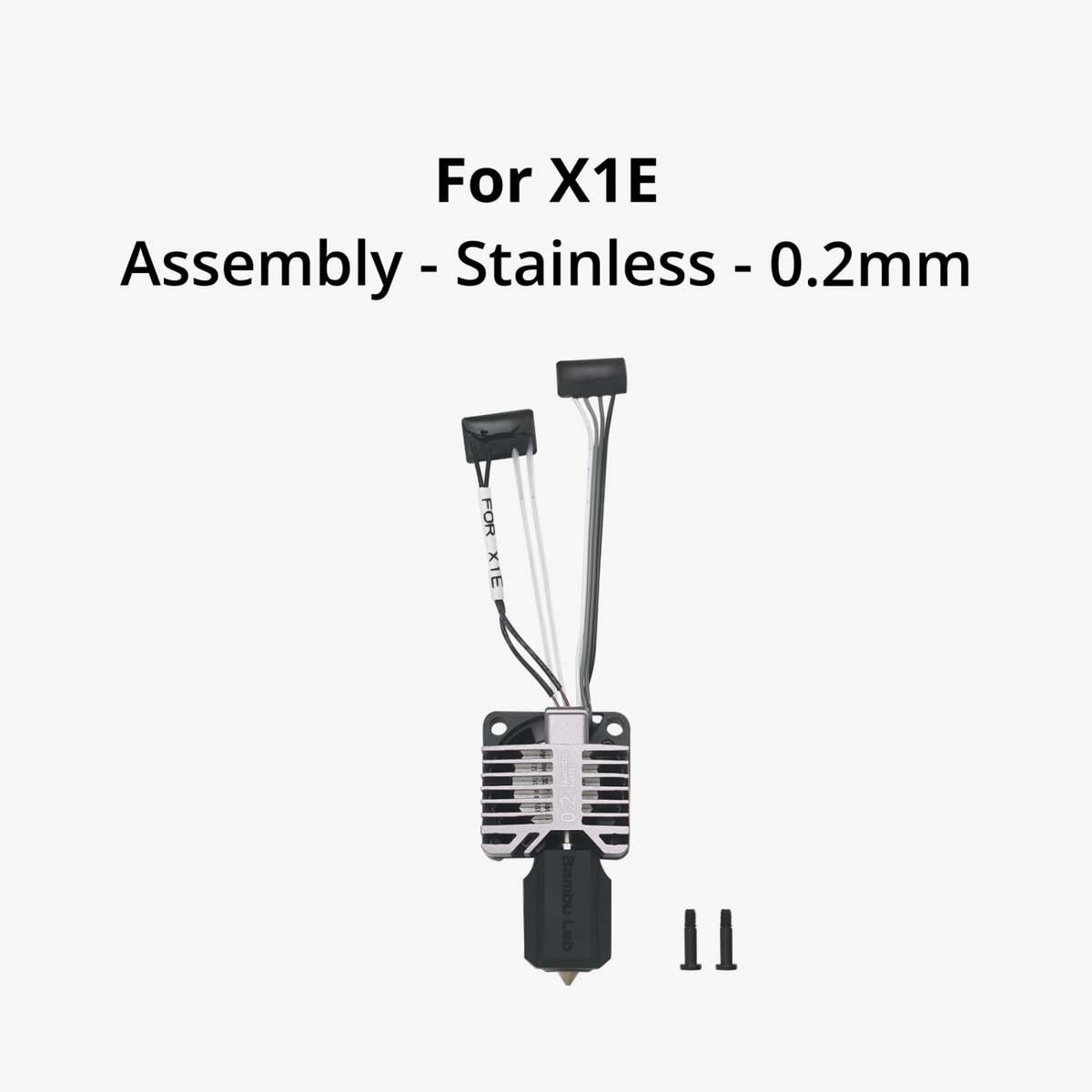 Bambu Lab X1E Complete Hotend Assembly with stainless steel  nozzle 0.2mm
