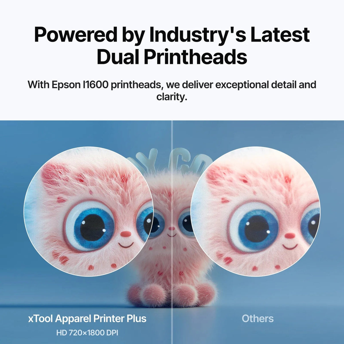 xTool apparel — Two Epson I1600 printheads