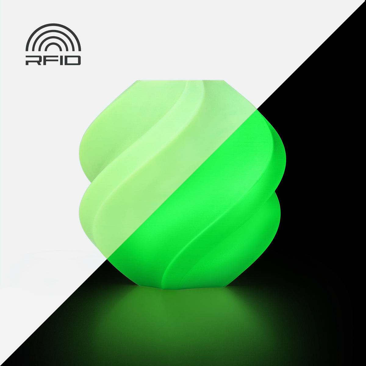 Bambu Lab PLA Glow (glow-in-the-dark) 1 kg with Spool — Glow Green (15500)