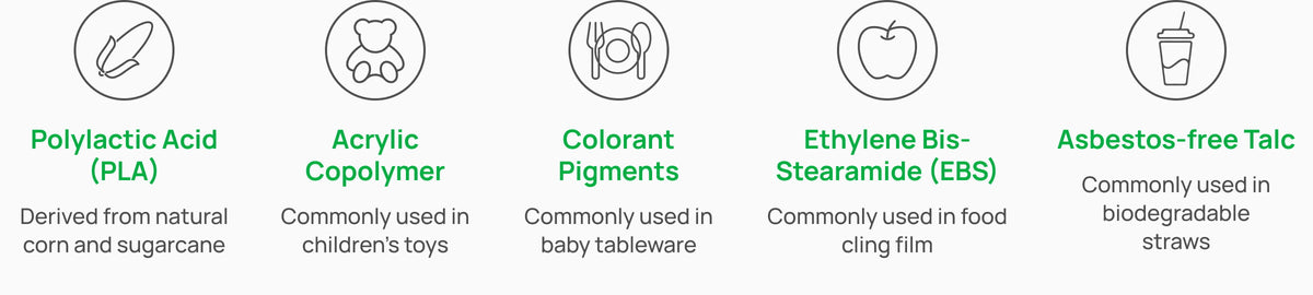 Only five ingredients. All food-contact safety certified.