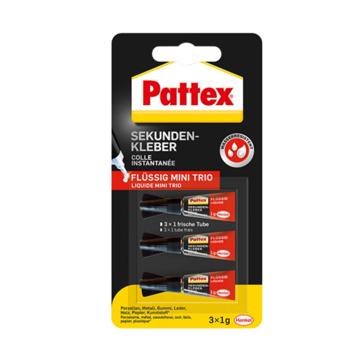 Pattex Mini Trio Instant Adhesive 3 × 1g